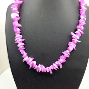 Bohemian Pink Stone Chip Necklace